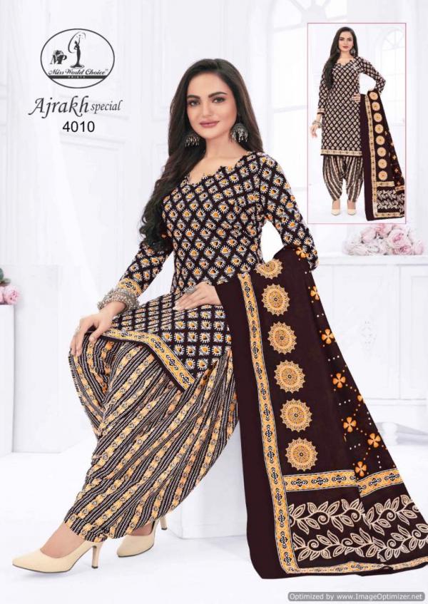 Miss World Ajrakh Vol 4 Printed Cotton Dress Material Collection